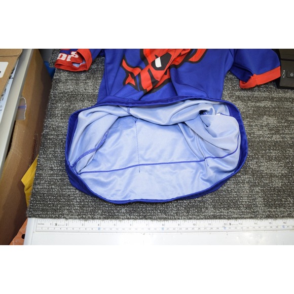 Novara 1/4 Zip CYCLING JERSEY Boys L Blue Chili Pepper Duster Blue Canada Made - Picture 9 of 11